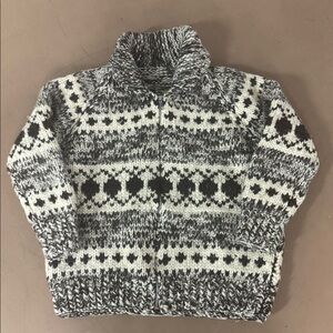 Vintage Authentic Canadian Wool Cowichan Sweater Jacket Unisex  Medium